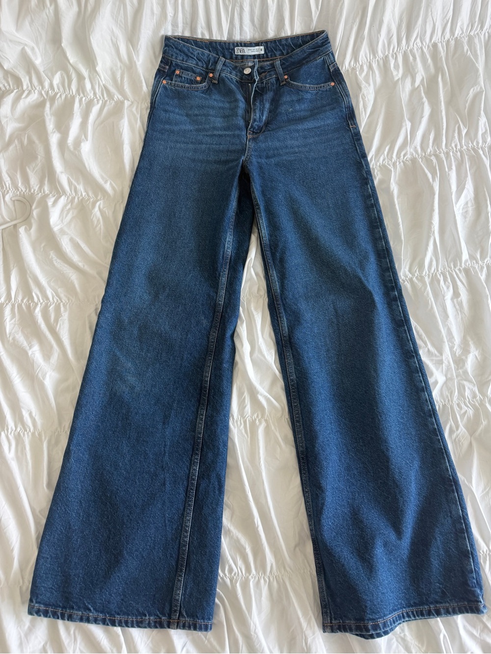Zara Dark Blue Wide-Leg Jeans